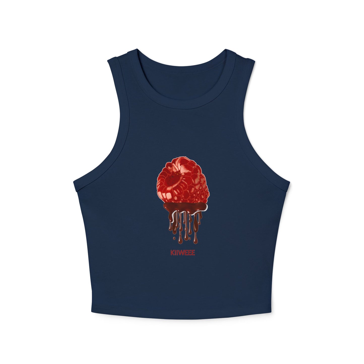 Rasberry Drip Rib Racer Tank Top