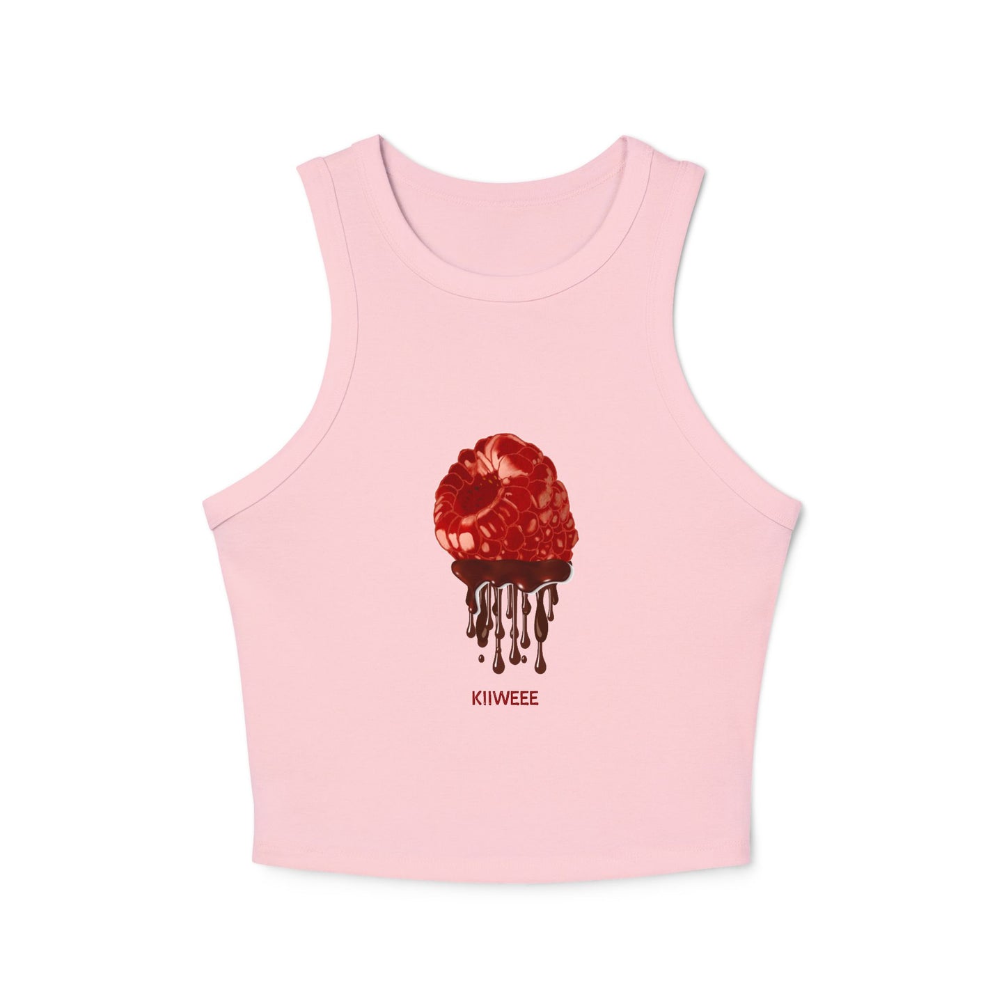 Rasberry Drip Rib Racer Tank Top